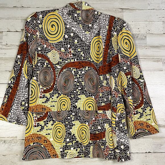 Michelle Thomas Shirt Women's L Top Blouse Multicolor Long Sleeve - Picture 3 of 8